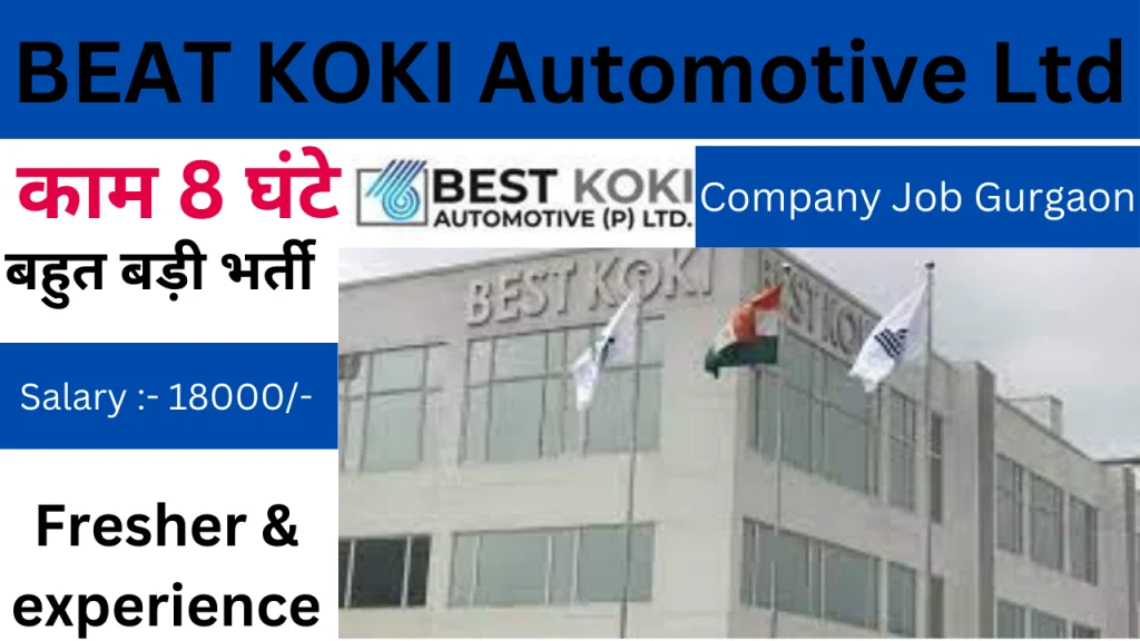 Best Koki Automotive Pvt Ltd Company Job 2023 | In Gurgaon
