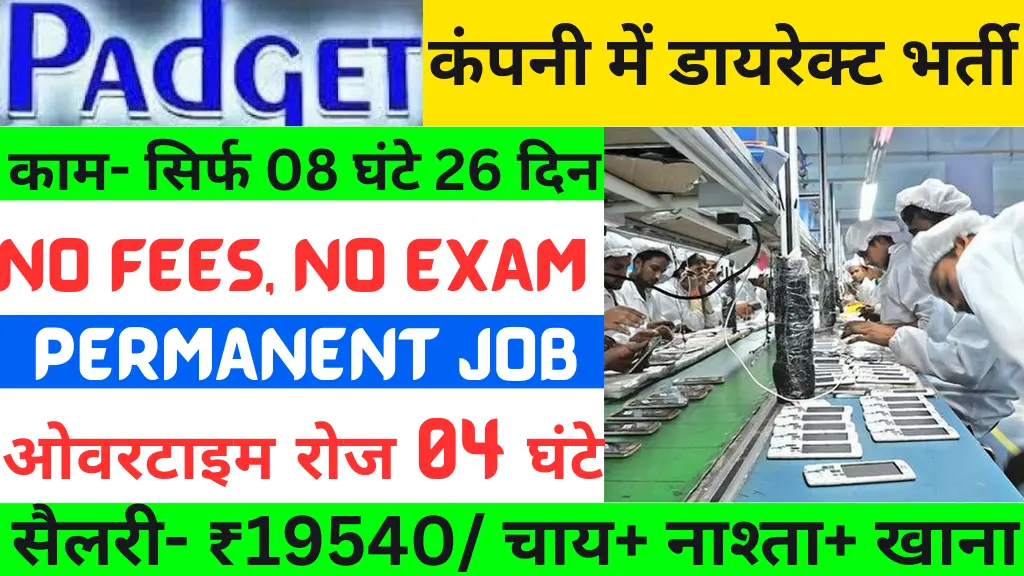 Padget Electronics Job Vacancy 2023 : Permanent Job for 10th Pass and Above.