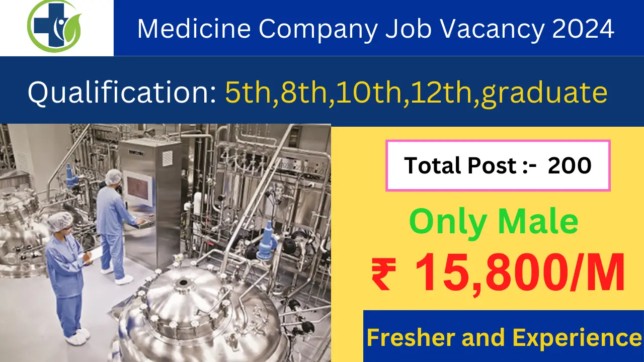 Medicine Company Job Vacancy 2024