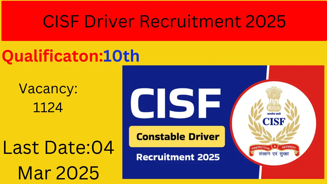 CISF Driver Recruitment 2025