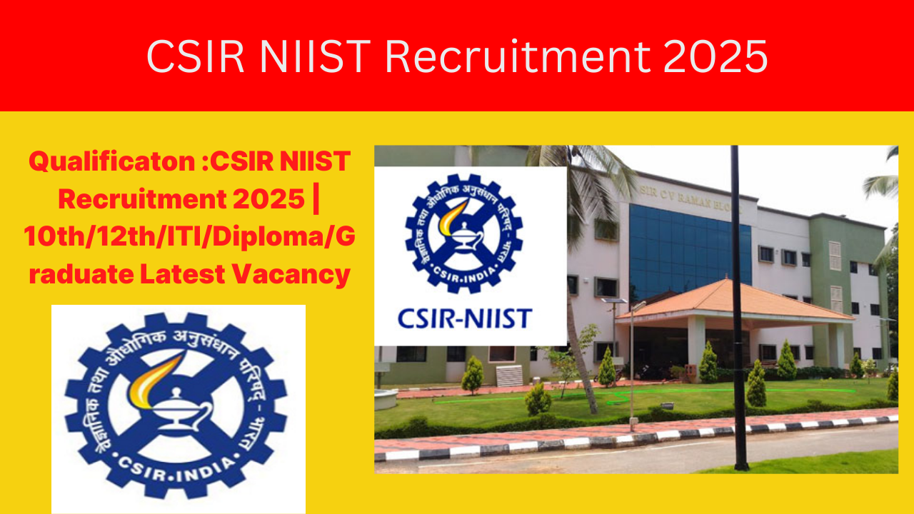 CSIR NIIST Recruitment 2025