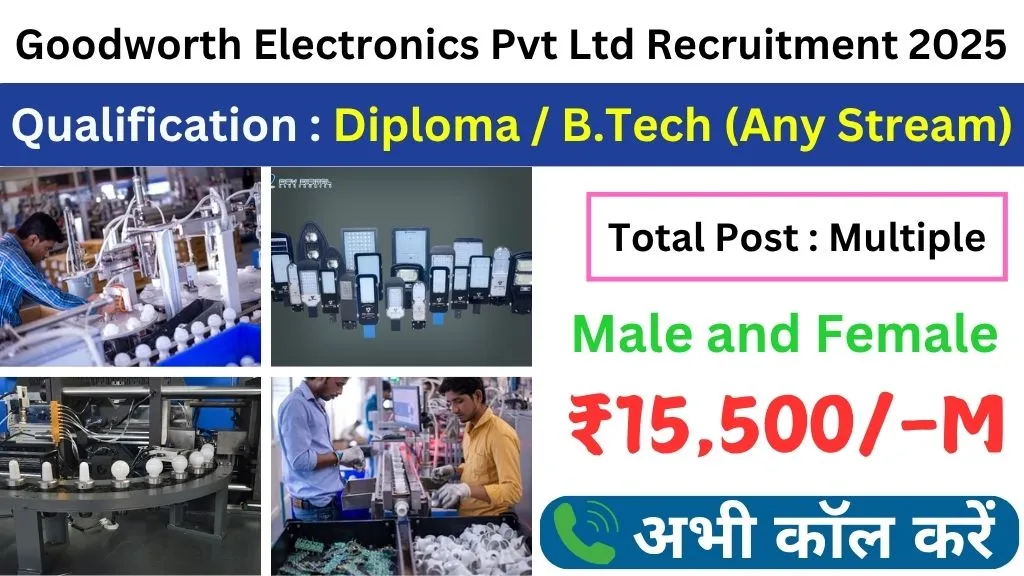 Goodworth Electronics Pvt Ltd Job Vacancy 2025