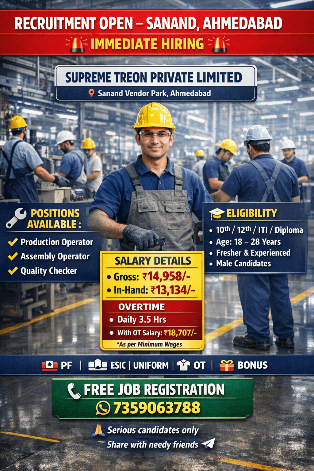 supreme treon pvt ltd Supreme Treon Sanand Job Job Vacancy