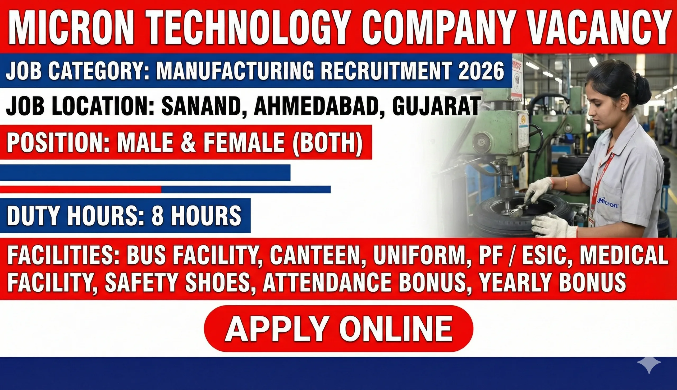Micron Technology Recruitment 2026 | Engineer Jobs in Sanand Ahmedabad | Salary & Qualification Details