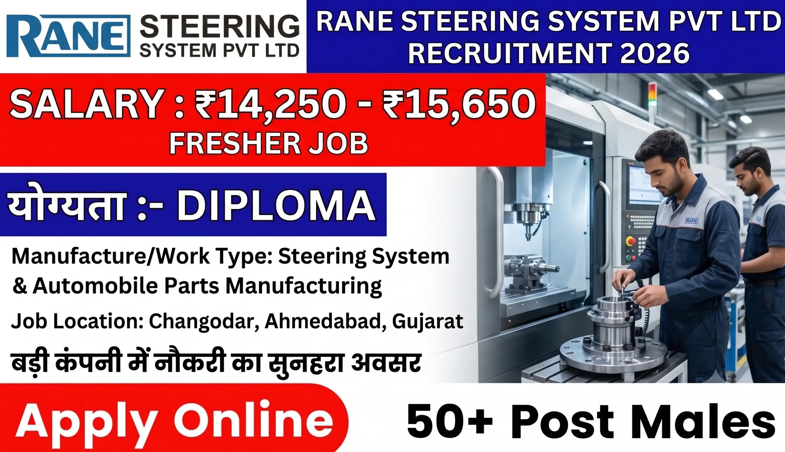 Rane Steering Ahmedabad Jobs – Operator Vacancy 2026