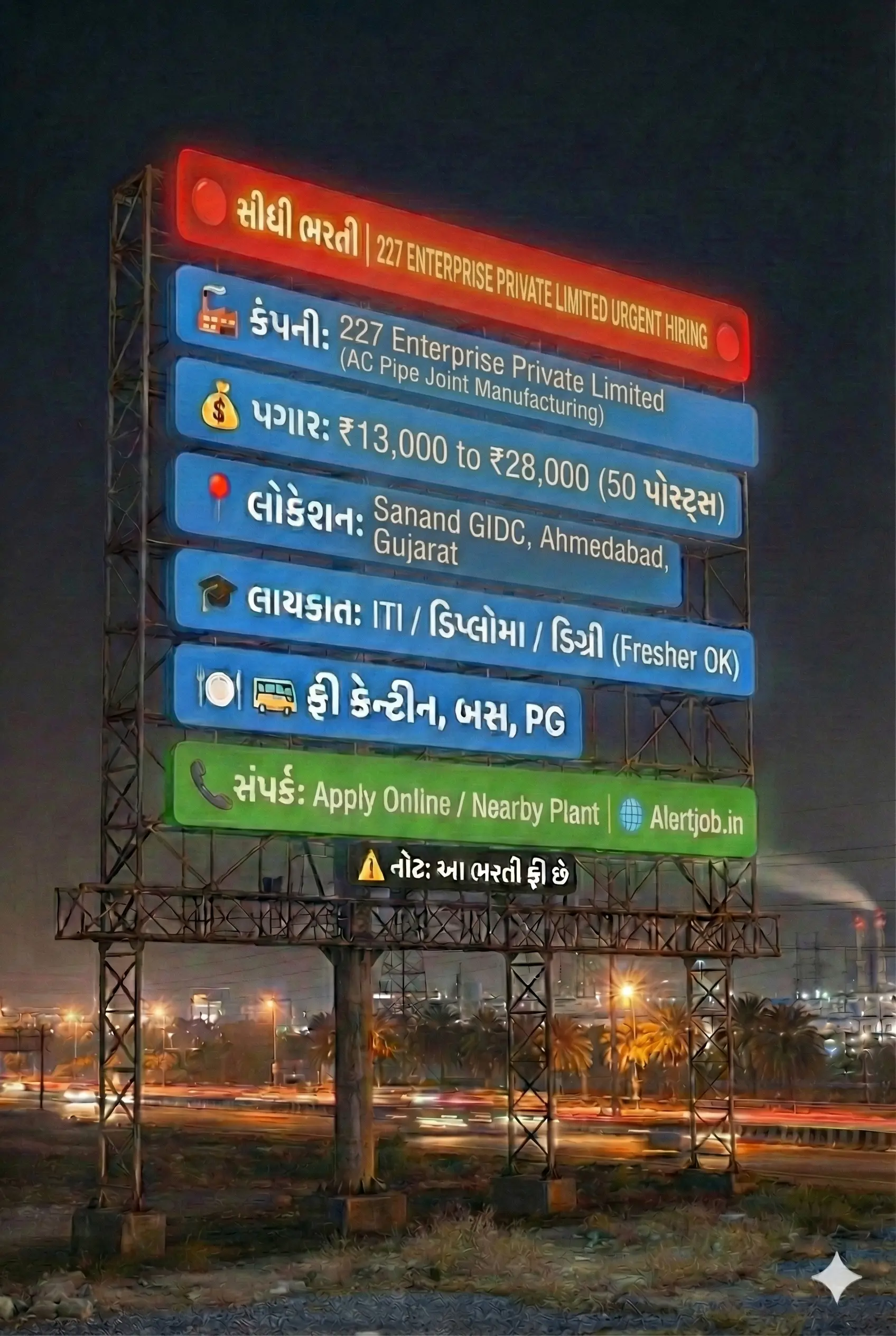 227 Enterprise Recruitment 2026 | Sanand GIDC Factory Job Vacancies