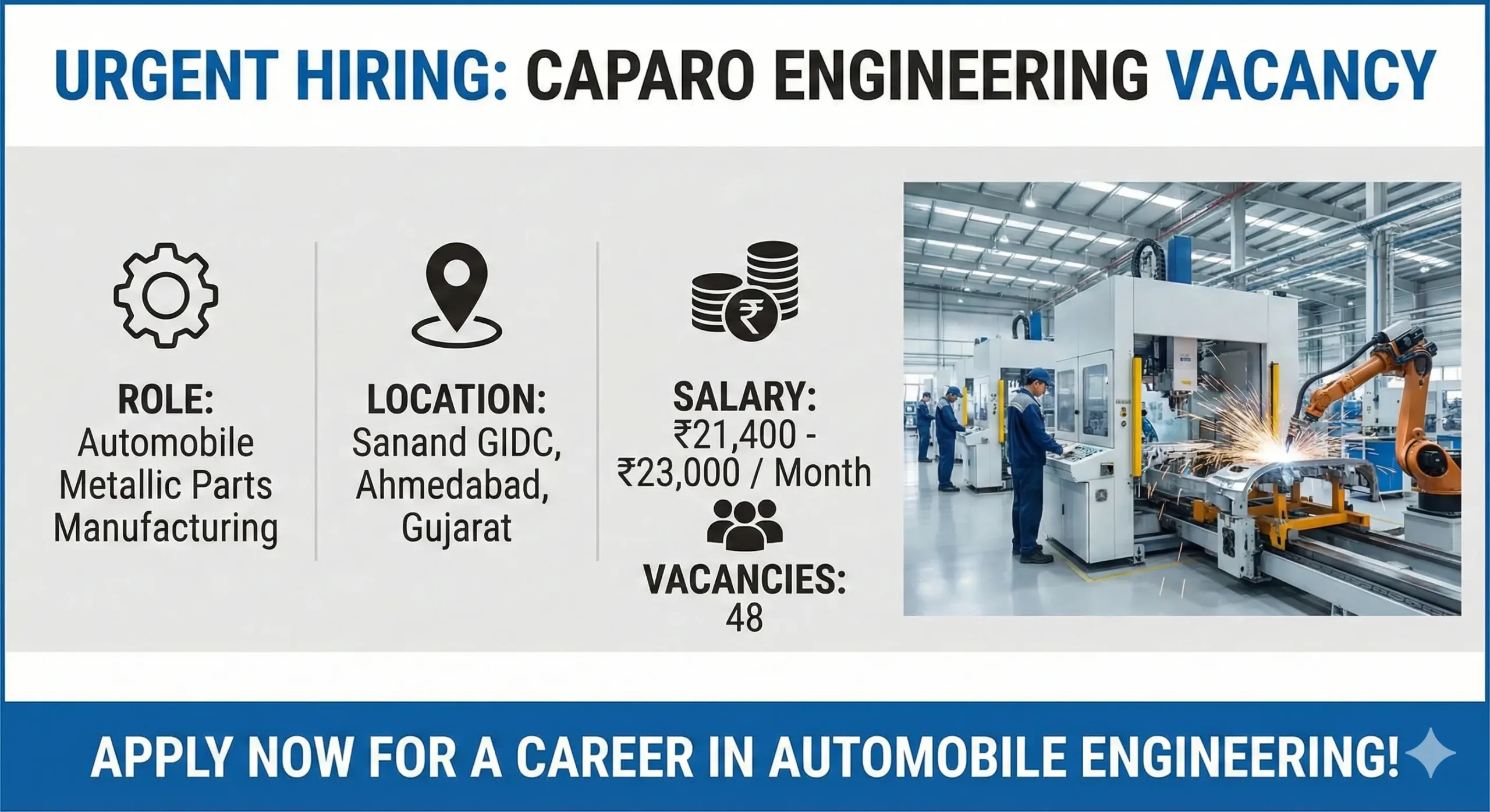 Caparo Engineering Recruitment 2026 | Sanand GIDC Automobile Job