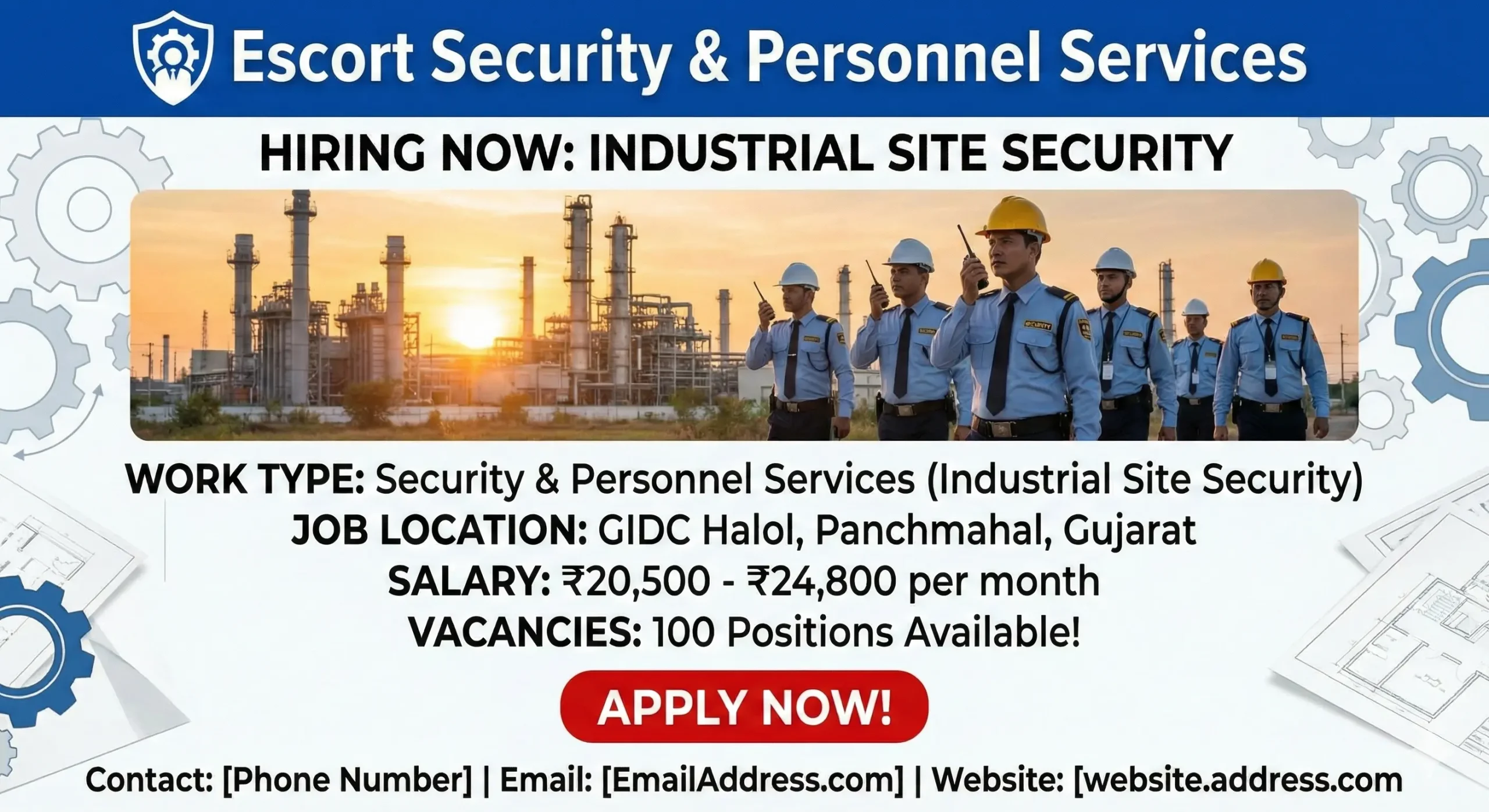 Escort Security & Personnel Services Recruitment 2026 | Walk-In Interview Halol