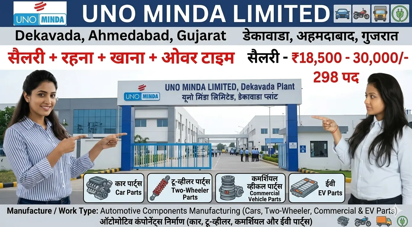 UNO MINDA LIMITED Recruitment 2026 | Dekavada Ahmedabad Vacancy
