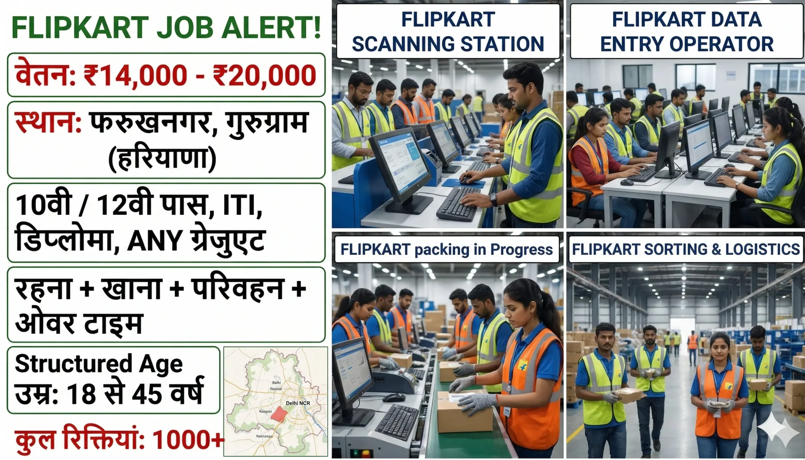 Flipkart Recruitment 2026 | Gurgaon Warehouse Job Vacancy
