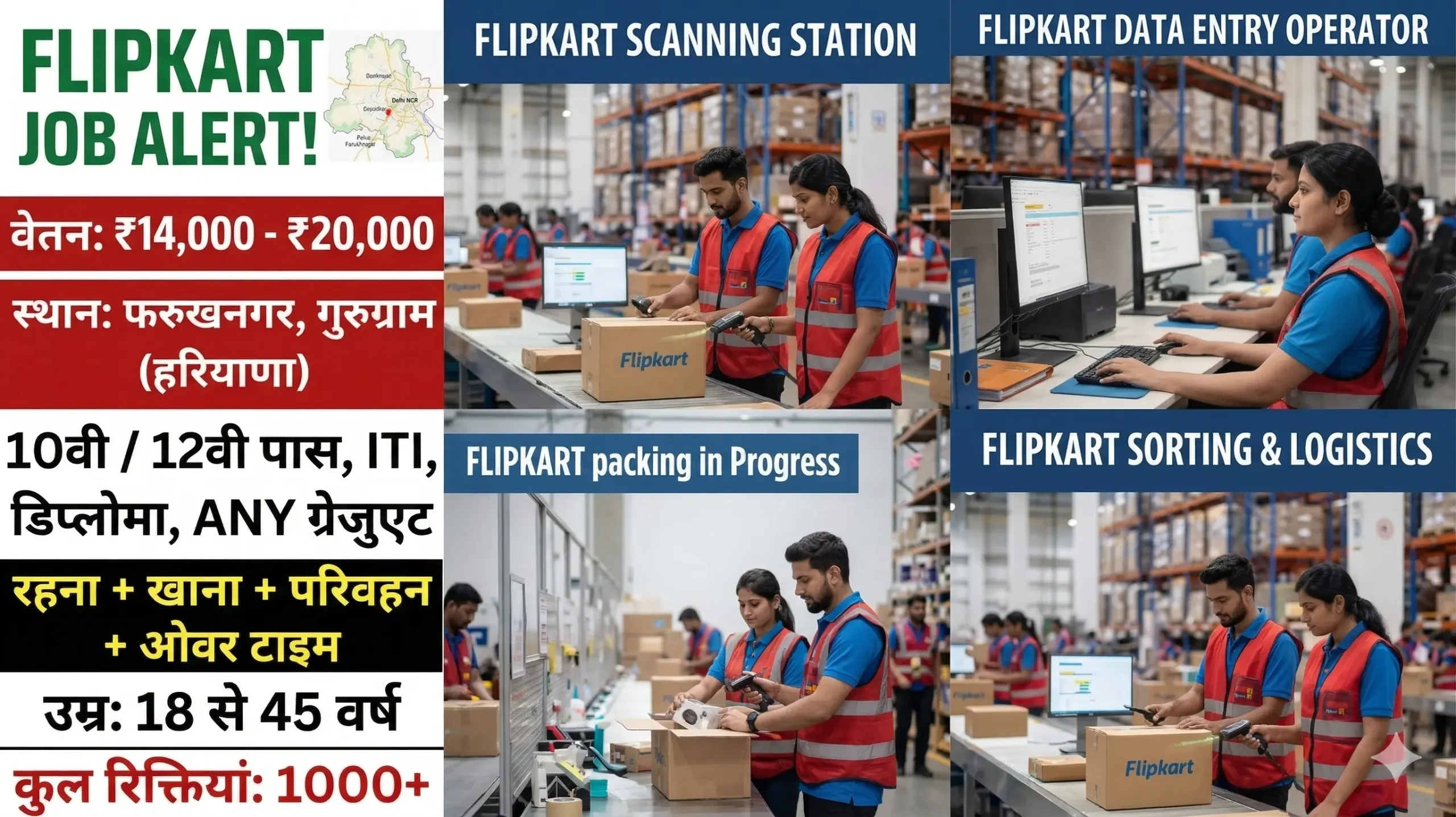 Flipkart Recruitment 2026 | Gurgaon Warehouse Job Vacancy