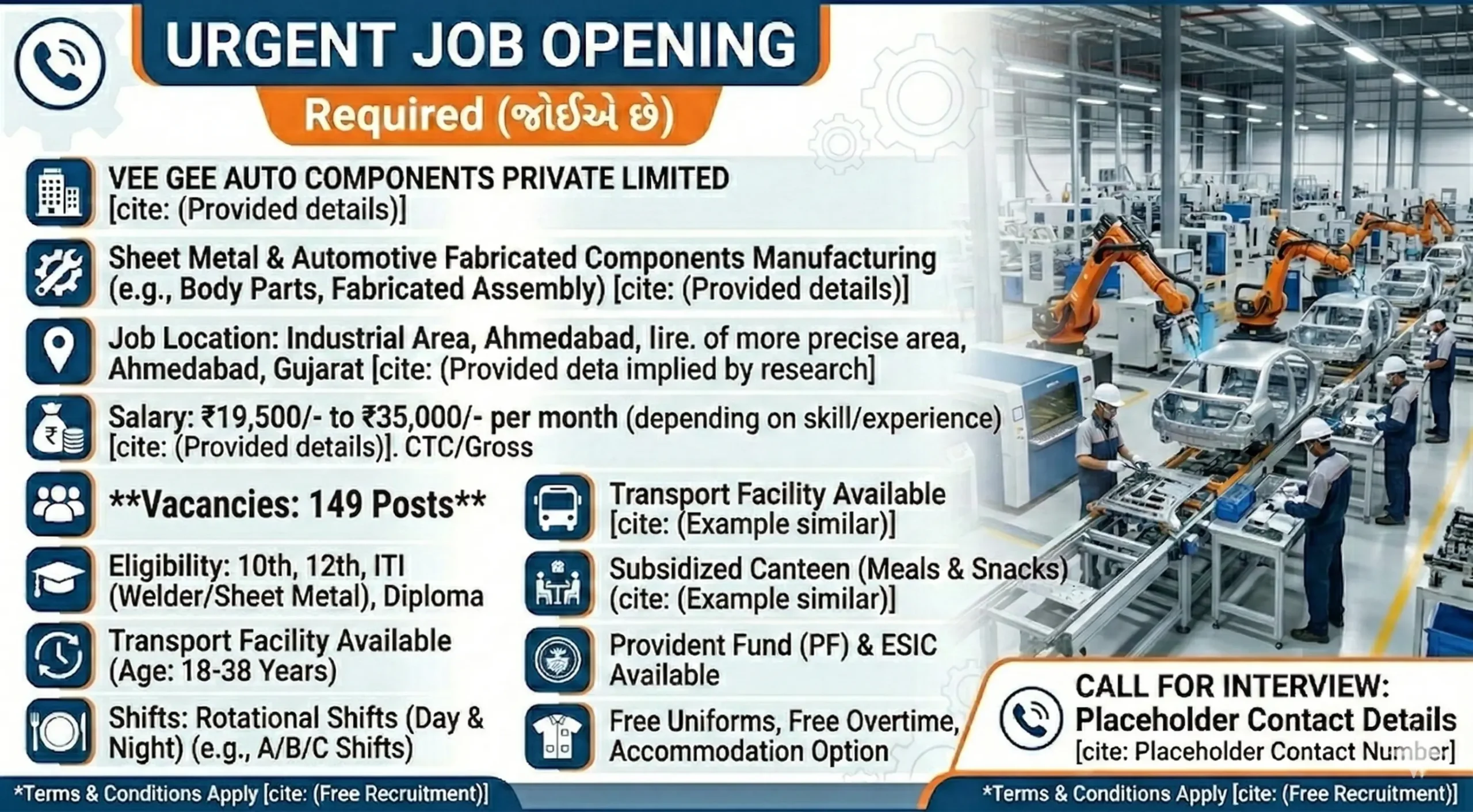 VEE GEE AUTO COMPONENTS PRIVATE LIMITED Recruitment 2026 | Ahmedabad Vacancy