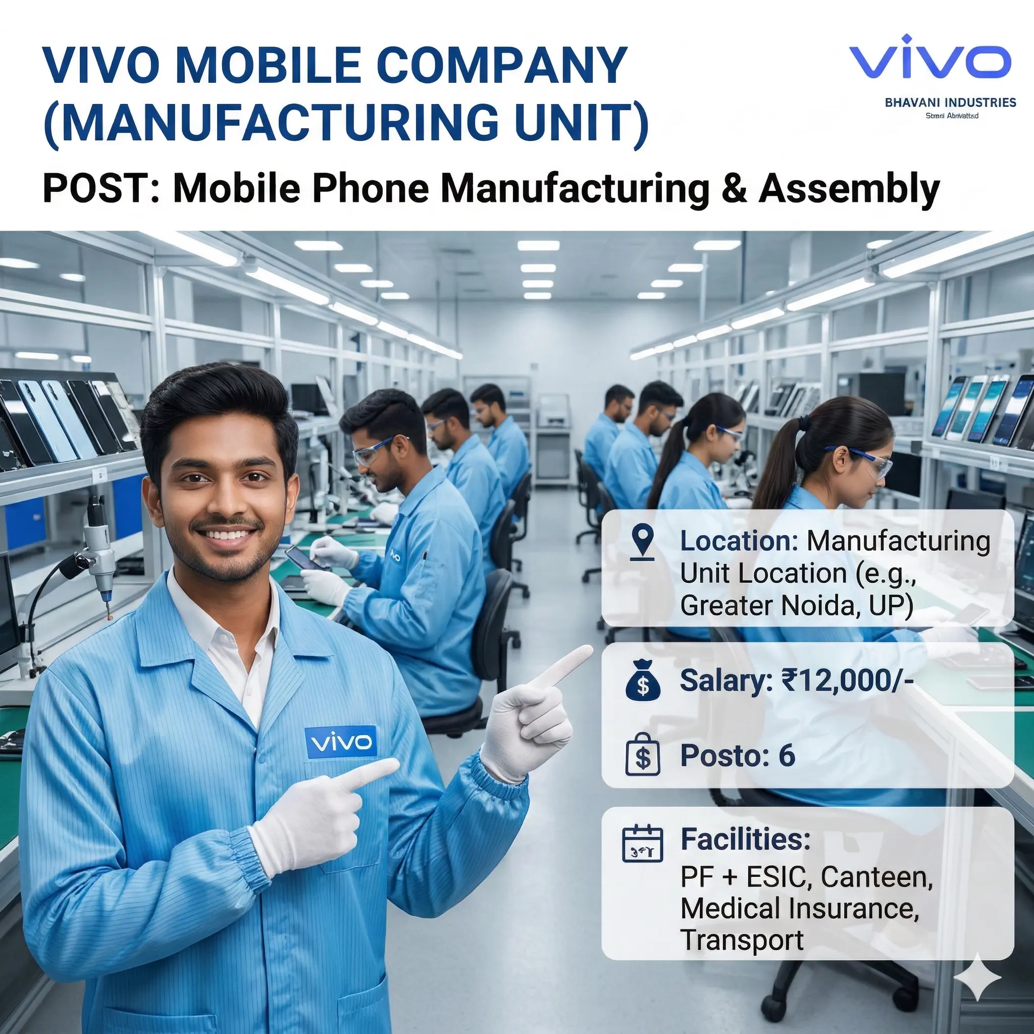 Vivo Mobile Company Recruitment 2026 | Assembly Line Job Vacancy