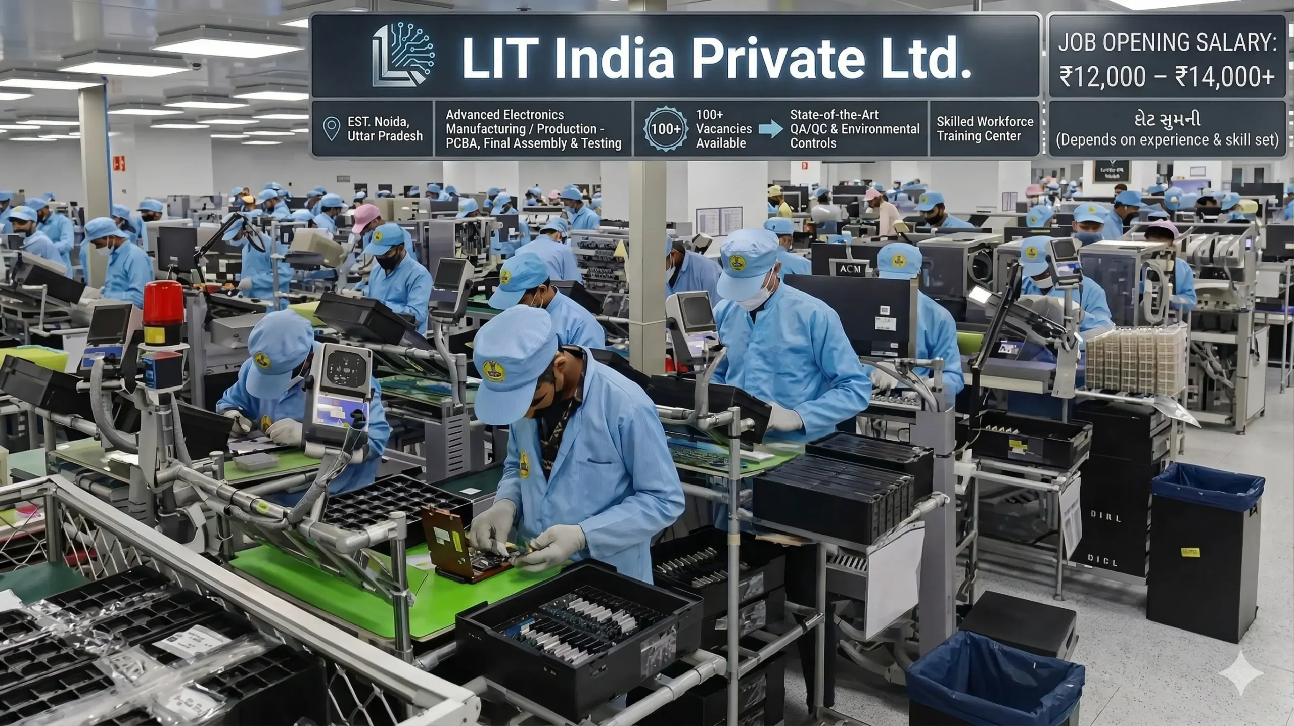 LIT India Noida Job Vacancy 2026 के लिए 10th, 12th और ITI उम्मीदवारों के लिए अवसर। Salary, overtime, canteen और bus सुविधा उपलब्ध।