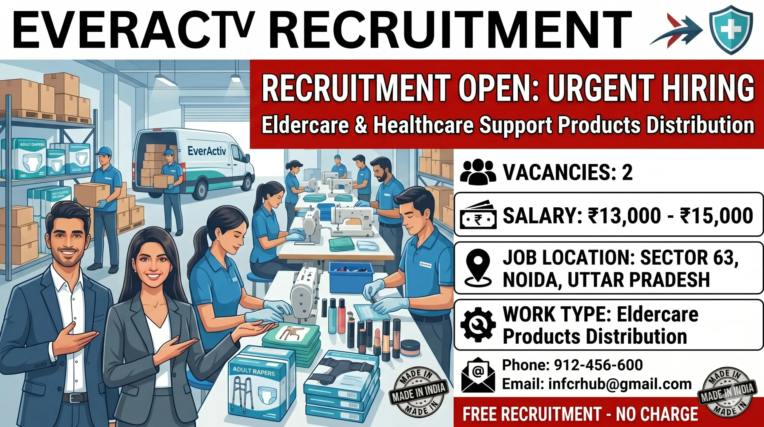 EverActiv Noida Jobs – Packing Boy भर्ती 2026