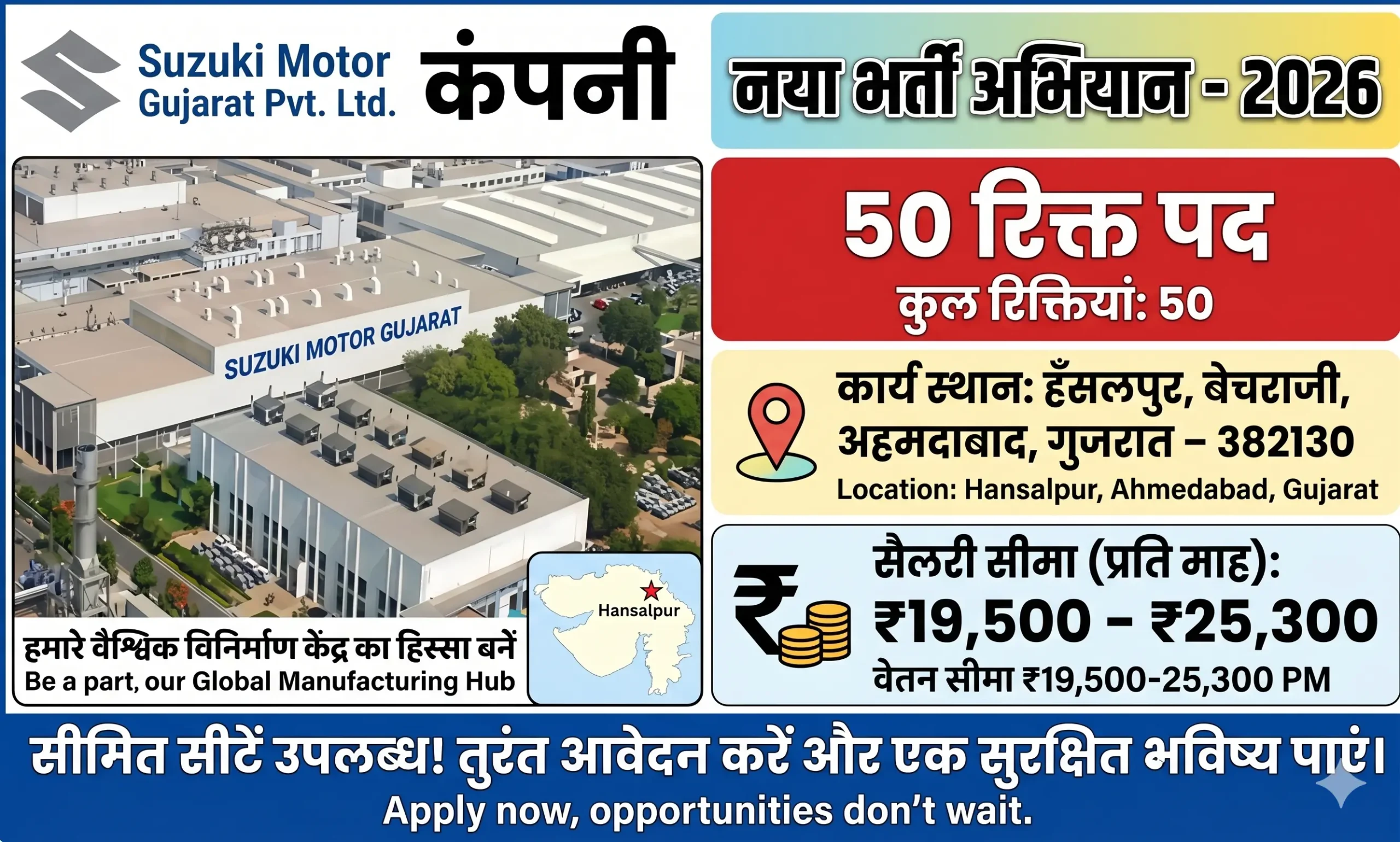Suzuki Motor Gujarat Recruitment 2026 | ITI Campus Placement Drive for Freshers