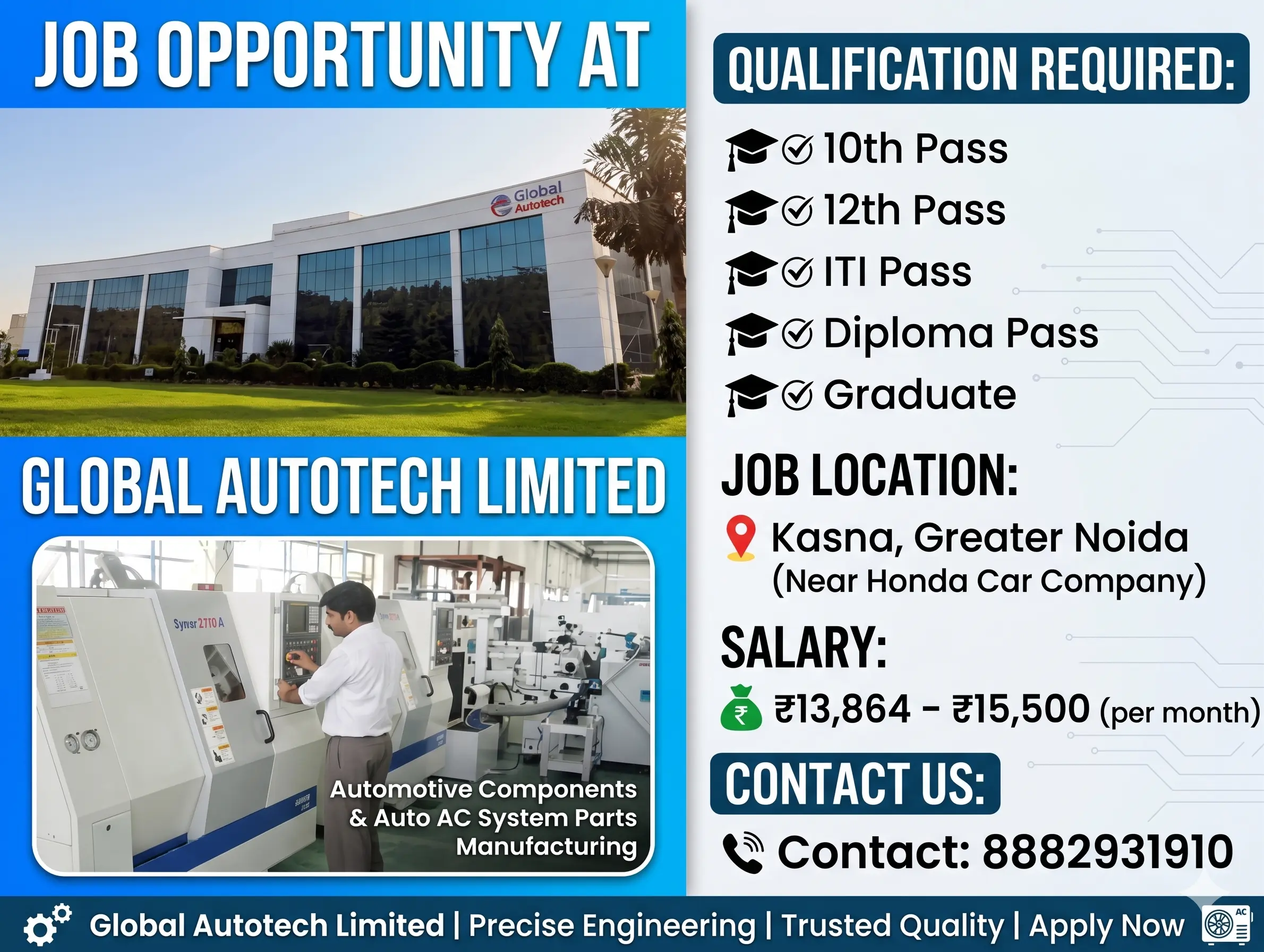 Global Autotech Recruitment 2026 | Apprentice Operator Jobs in Greater Noida