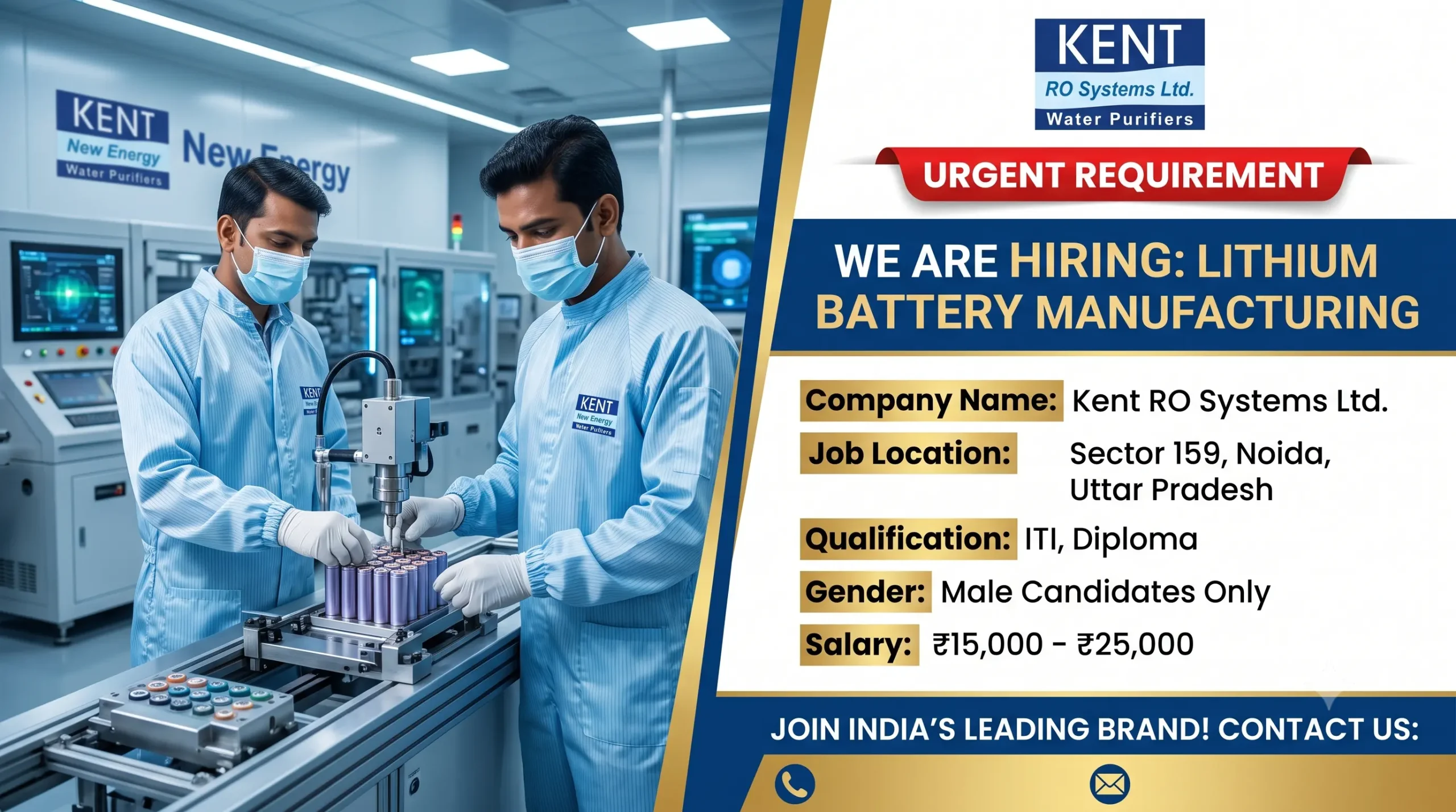 Kent RO Technician Job 2026 | Sr. Technician Vacancy | Noida Sector 159