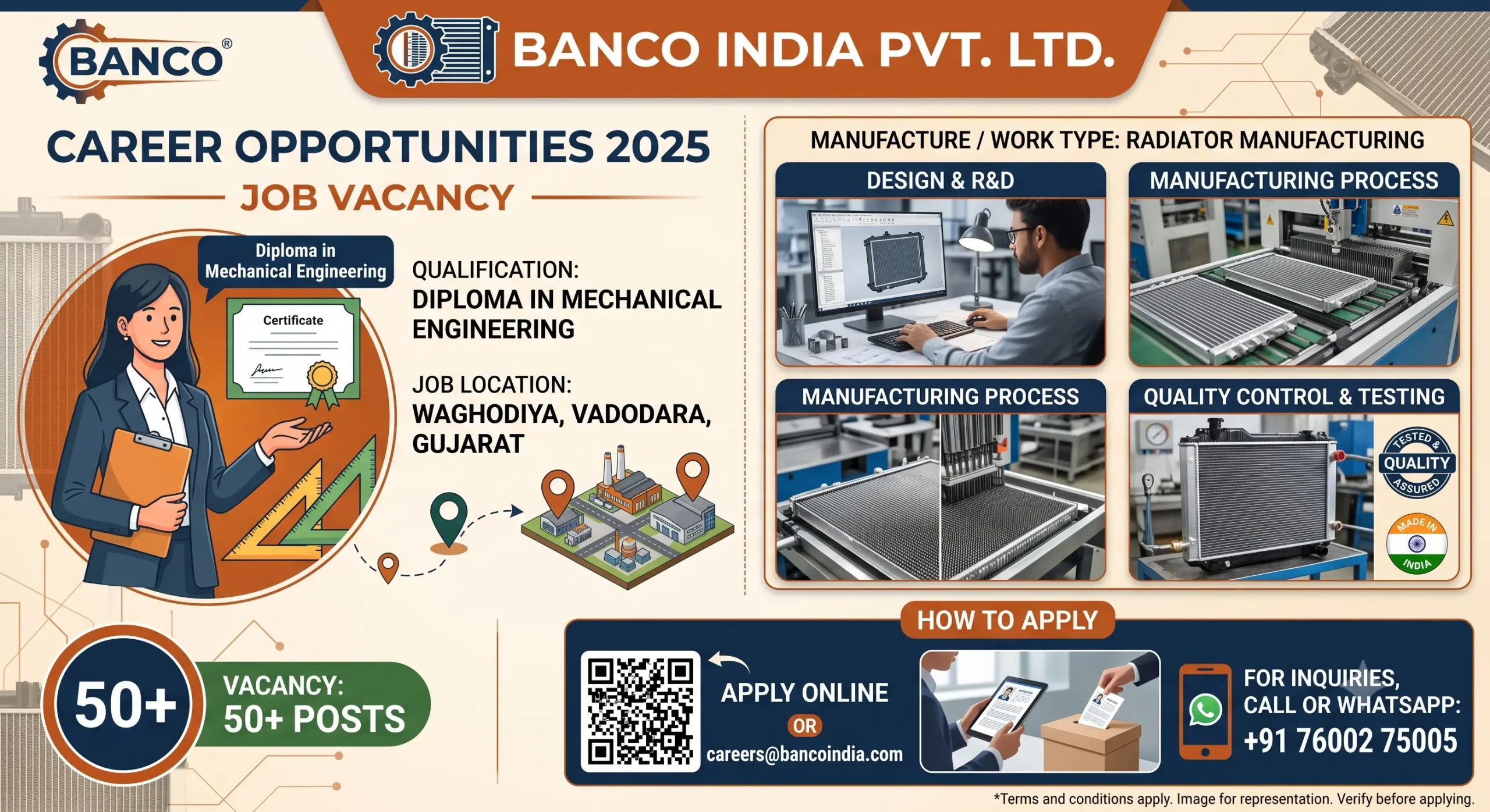 Banco India Pvt. Ltd. Recruitment 2026 | Diploma Mechanical Jobs | Vadodara
