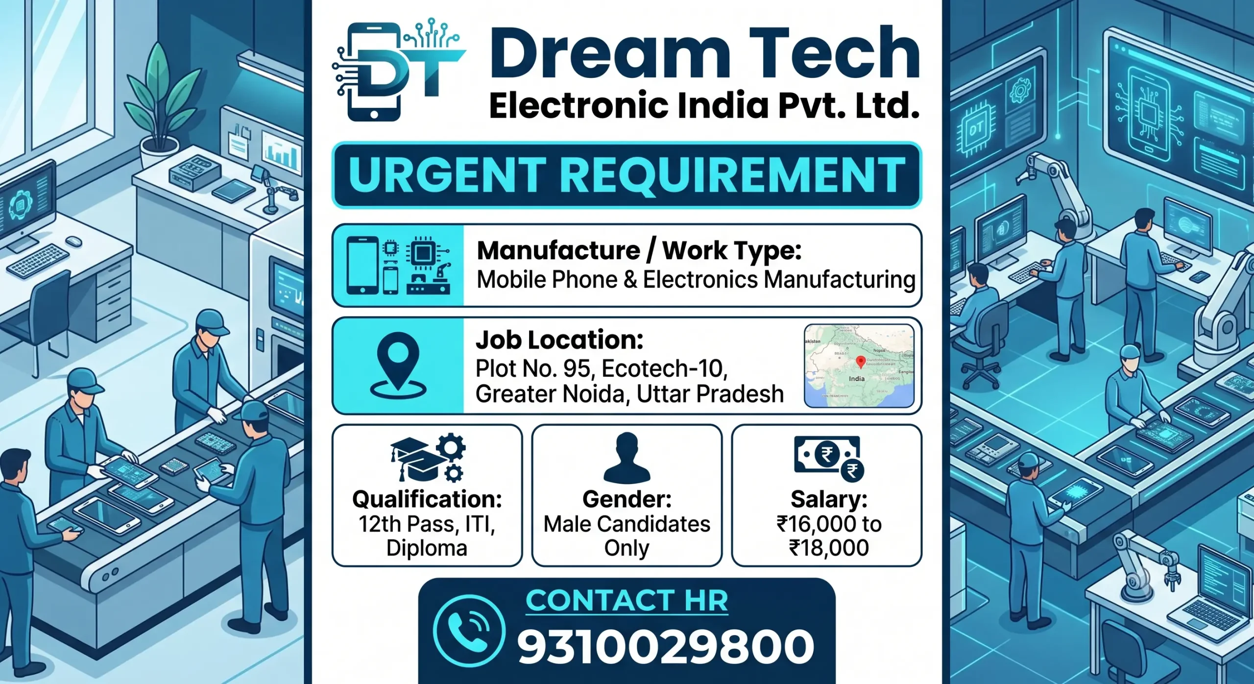 Dream Tech Electronics Company Recruitment 2026 | DS SMT Operator Job | Greater Noida