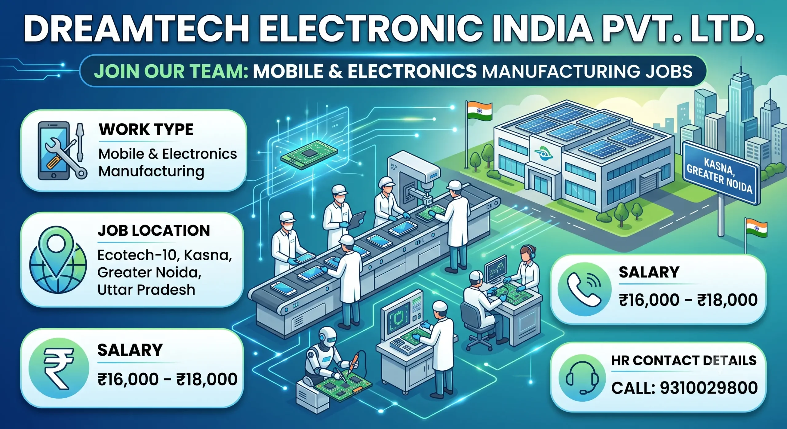 Dreamtech Electronics Recruitment 2026 | DS SMT Operator Jobs | Greater Noida