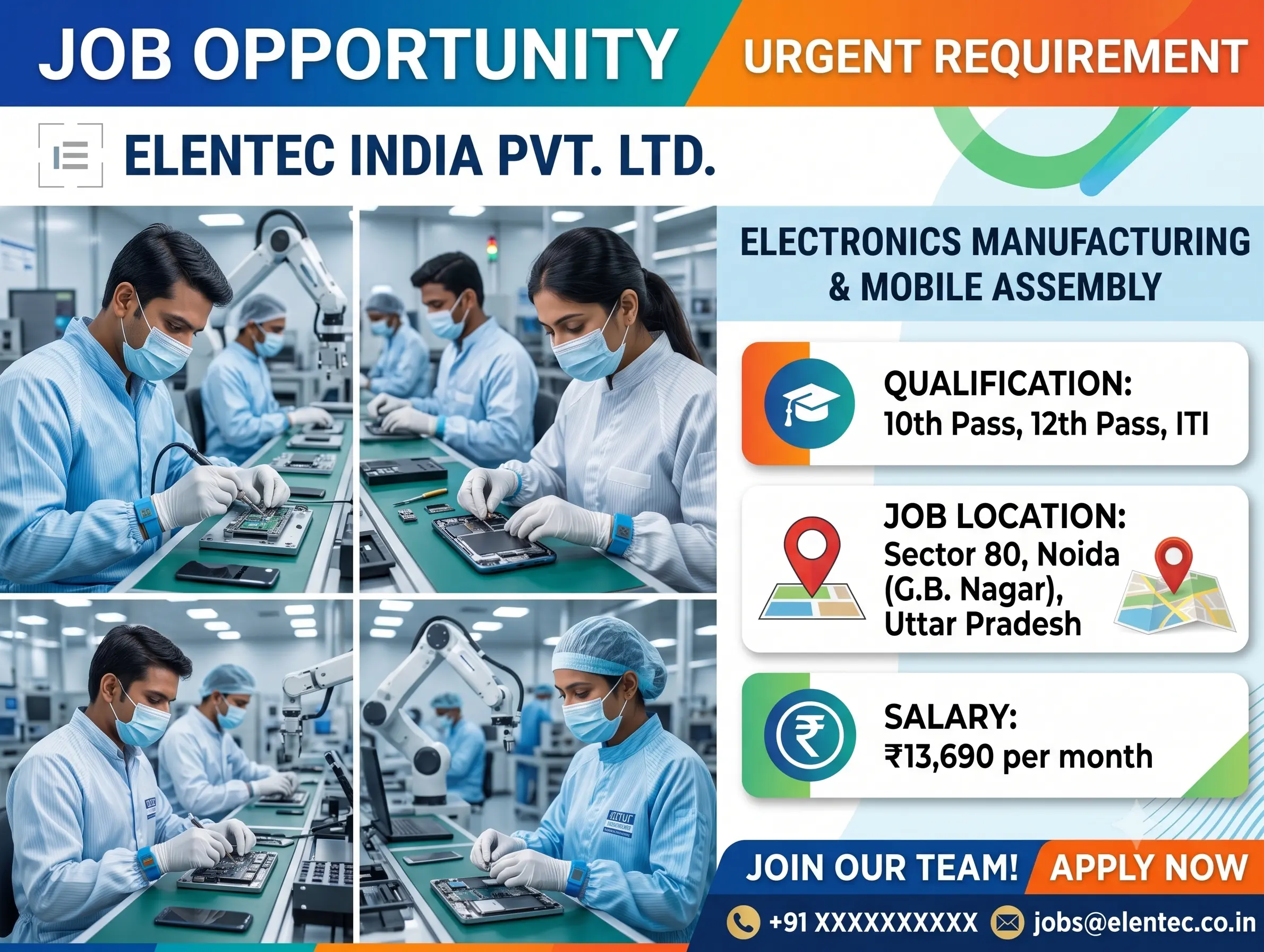 Elentec India Pvt. Ltd. Recruitment 2026 | 10th, 12th & ITI Jobs | Noida