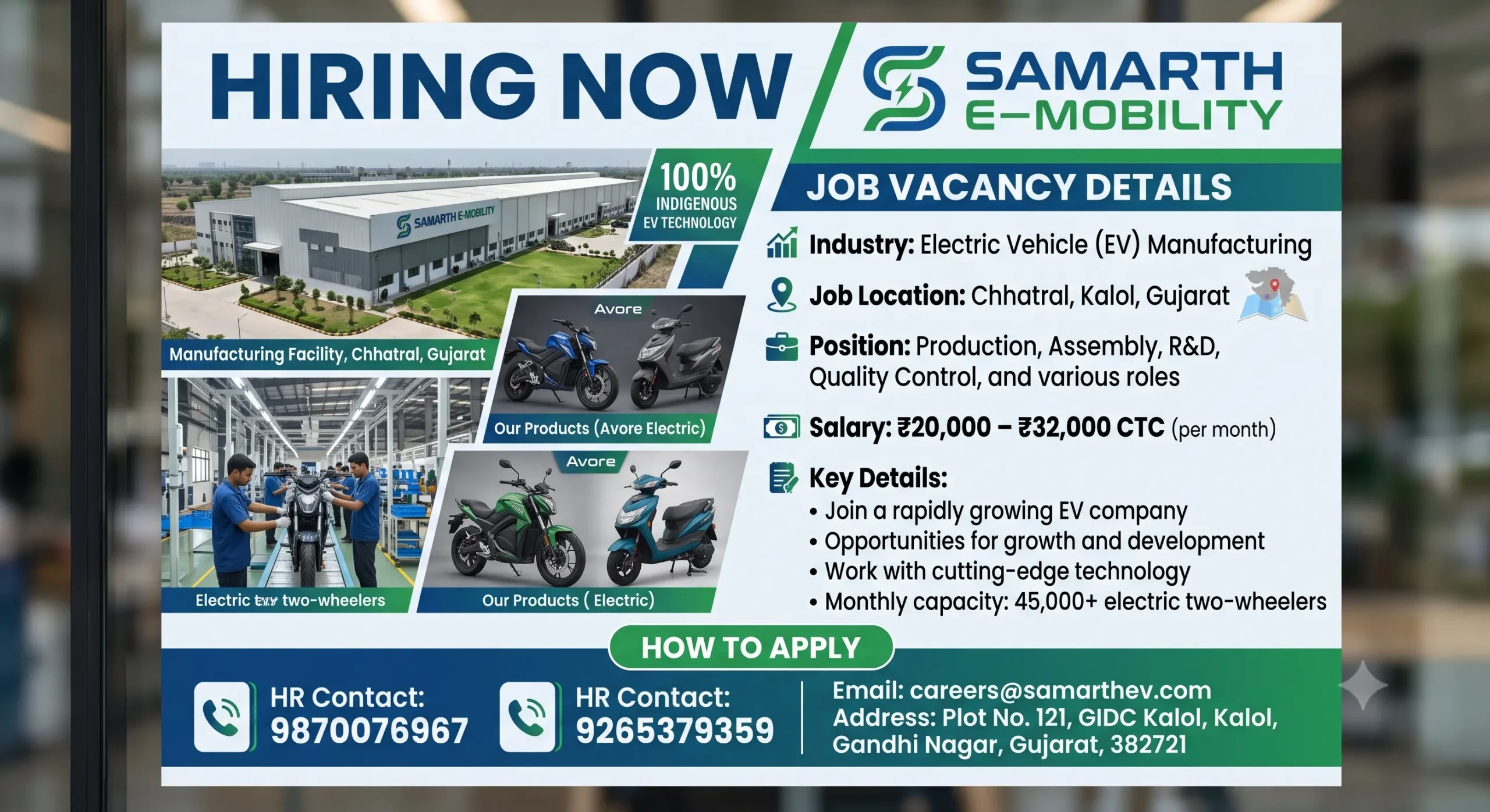 Samarth E-Mobility Recruitment 2026 | Assembly Line Operator Jobs