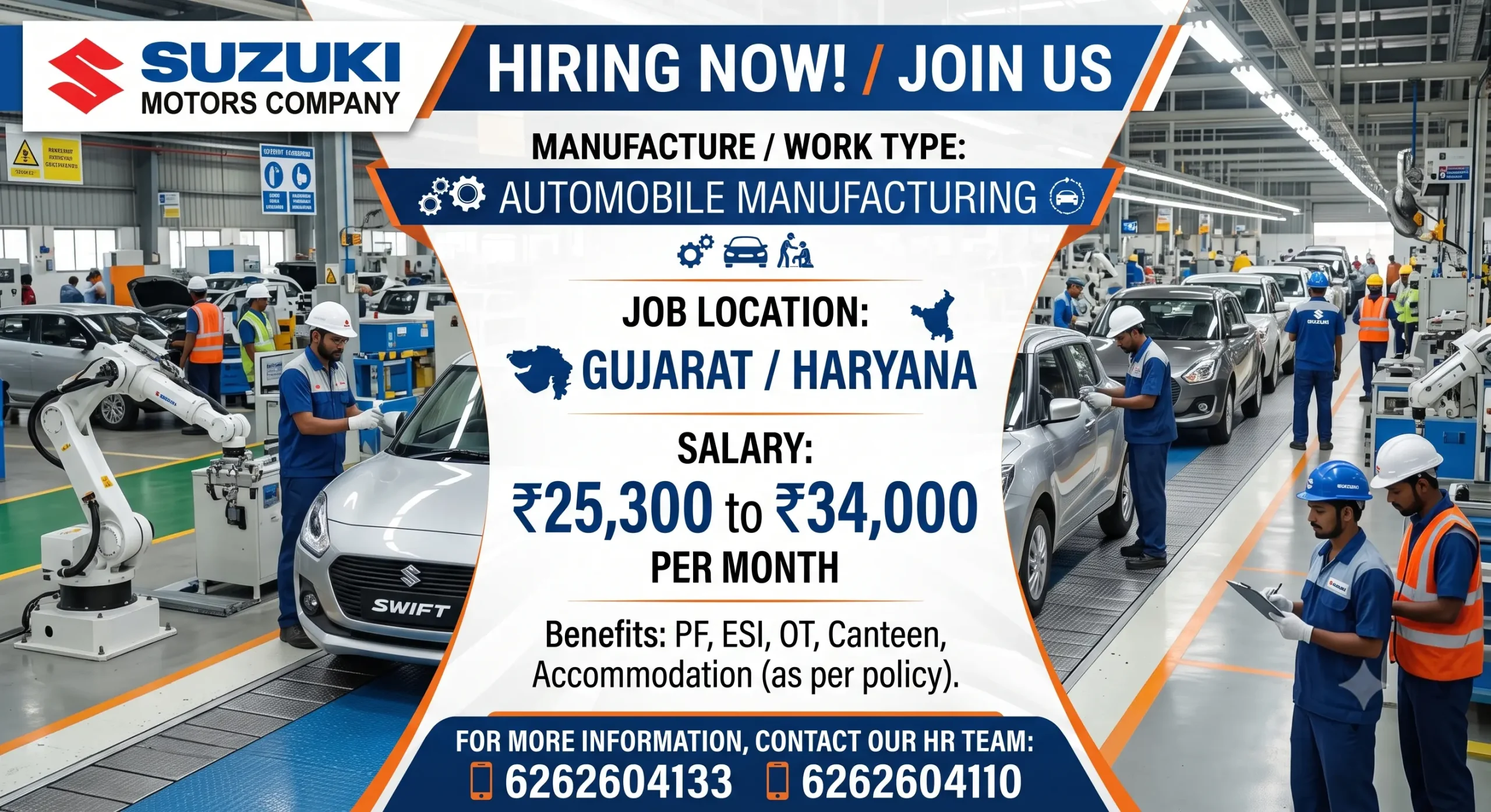 Suzuki Motors Company Campus Placement 2026 | ITI Jobs | Salary ₹25,300–₹34,000