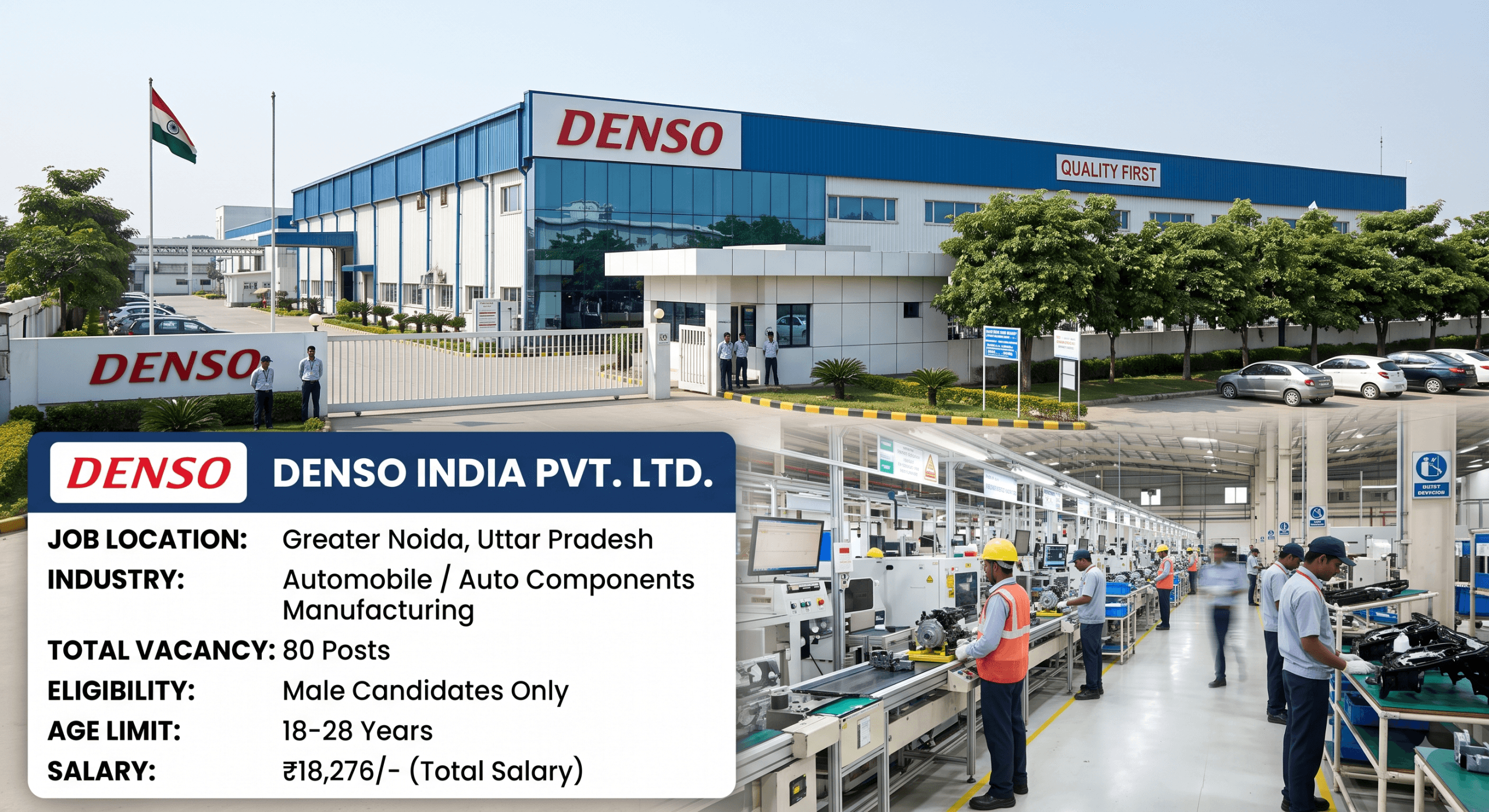 Denso Company Job Greater Noida 2026 | ITI Freshers Vacancy | 80 Posts