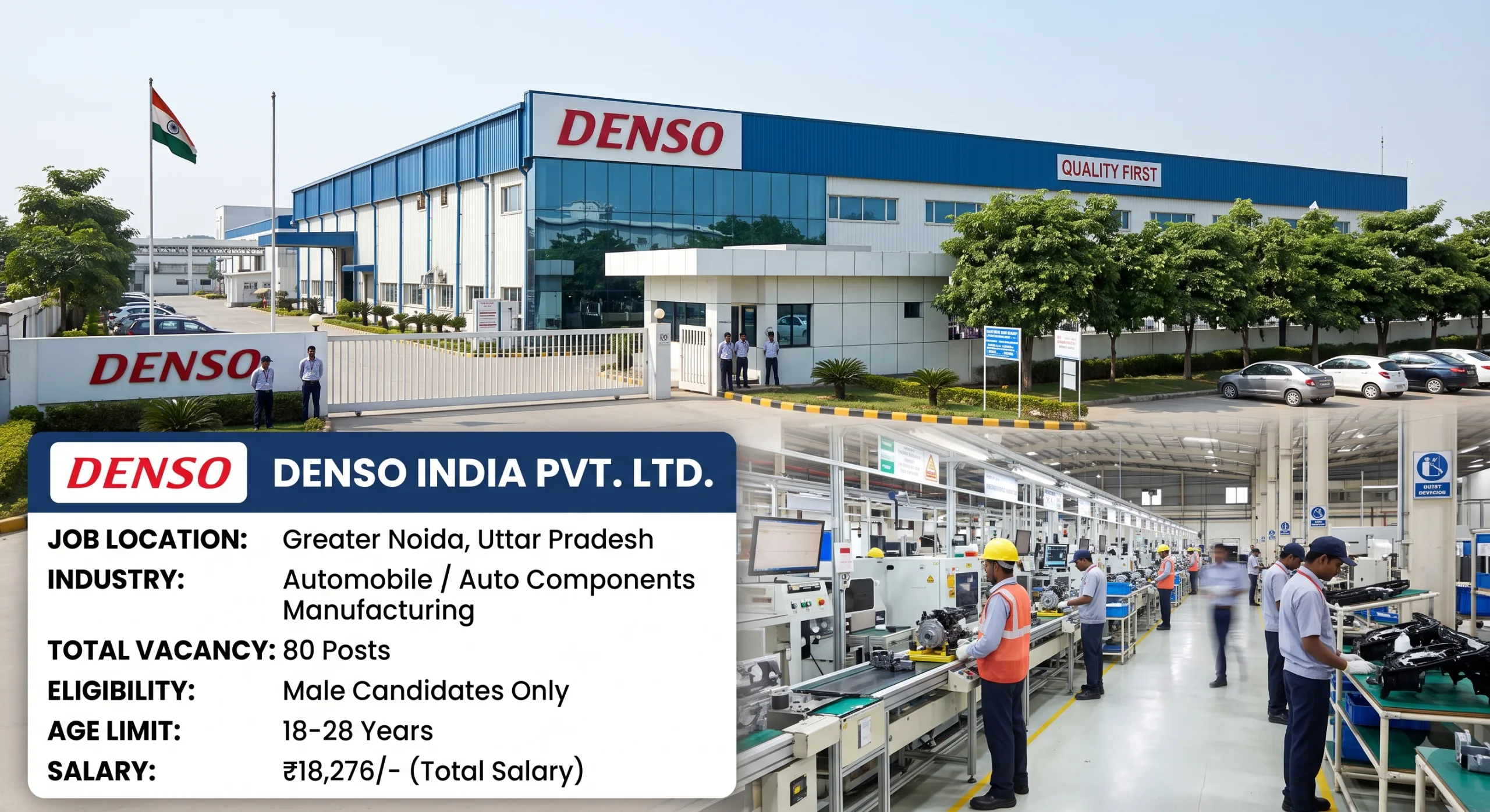 Denso Company Job Greater Noida 2026 | ITI Freshers Vacancy | 80 Posts