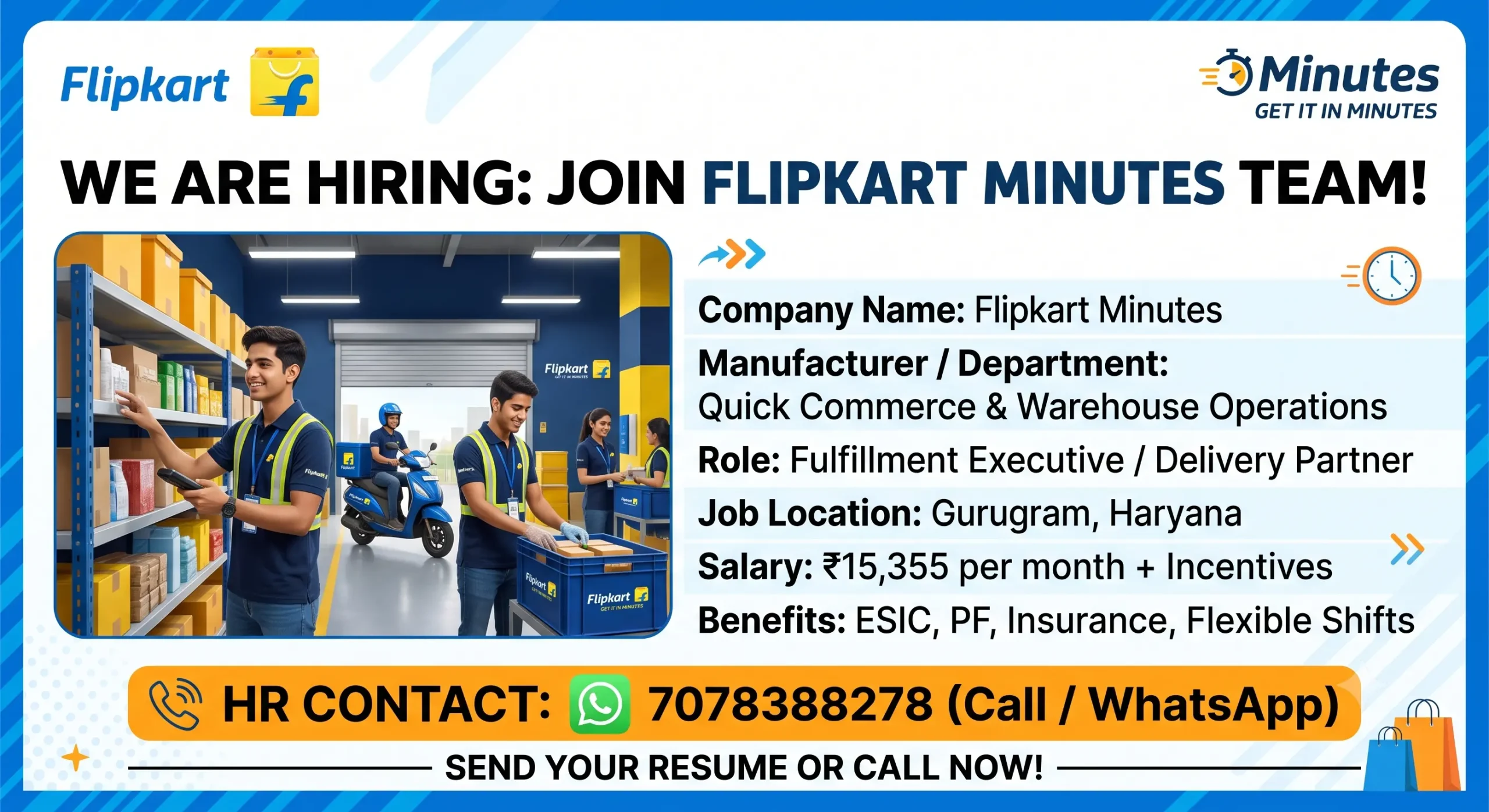 Flipkart Minutes Recruitment 2026 | Full-Time & Part-Time Jobs in Gurugram