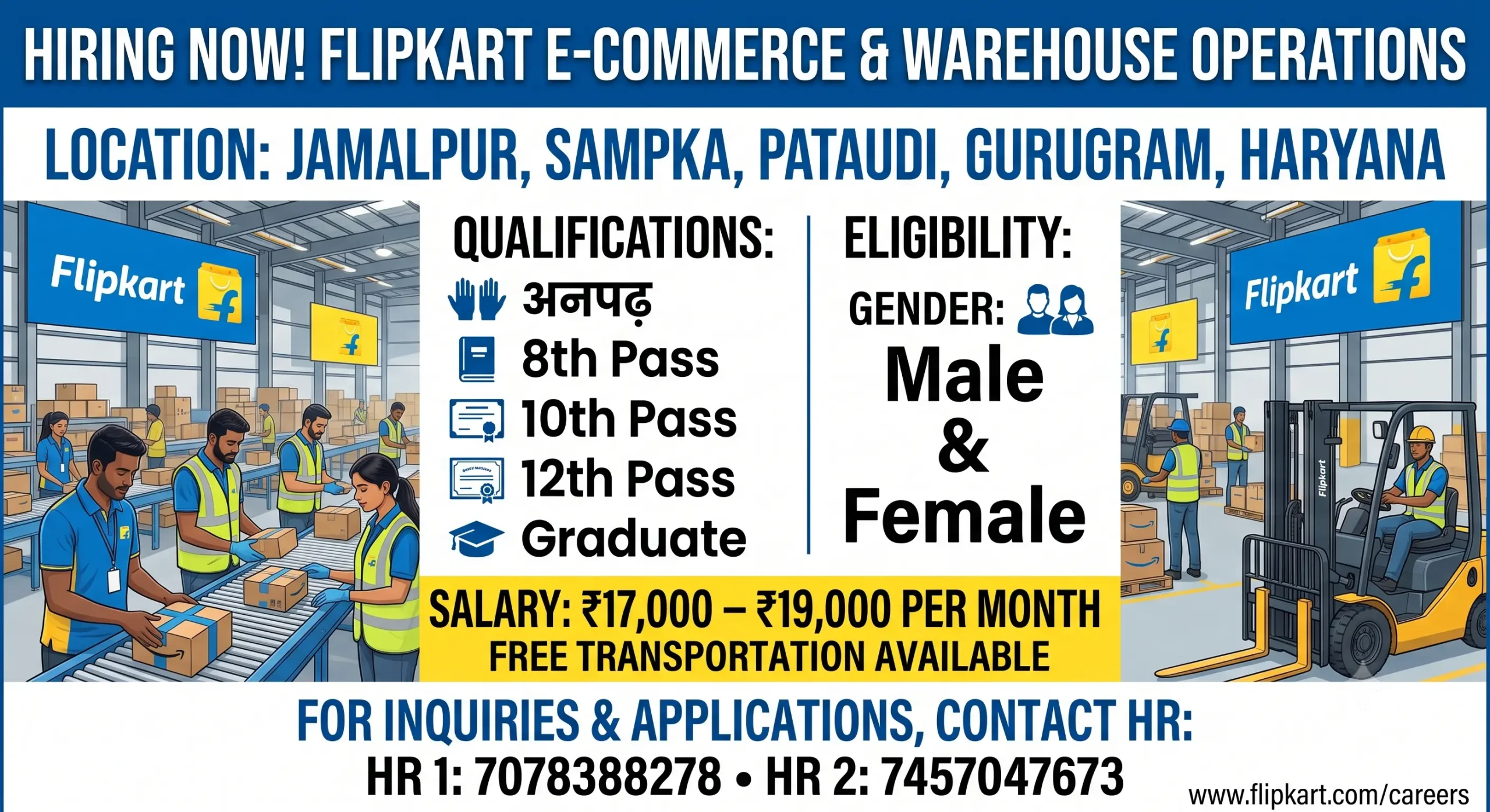 Flipkart Recruitment 2026 | Warehouse Associate Jobs | 10th Pass to Graduate Vacancy
