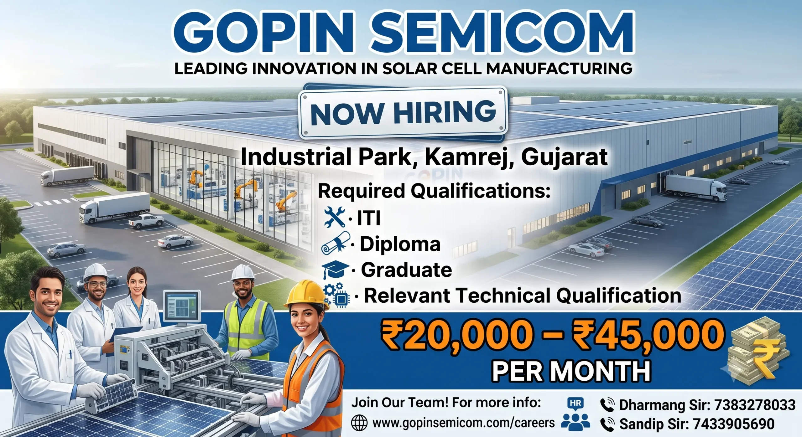 Gopin Semicom Recruitment 2026 | Process, Production & Quality Jobs | Salary Up to ₹45,000