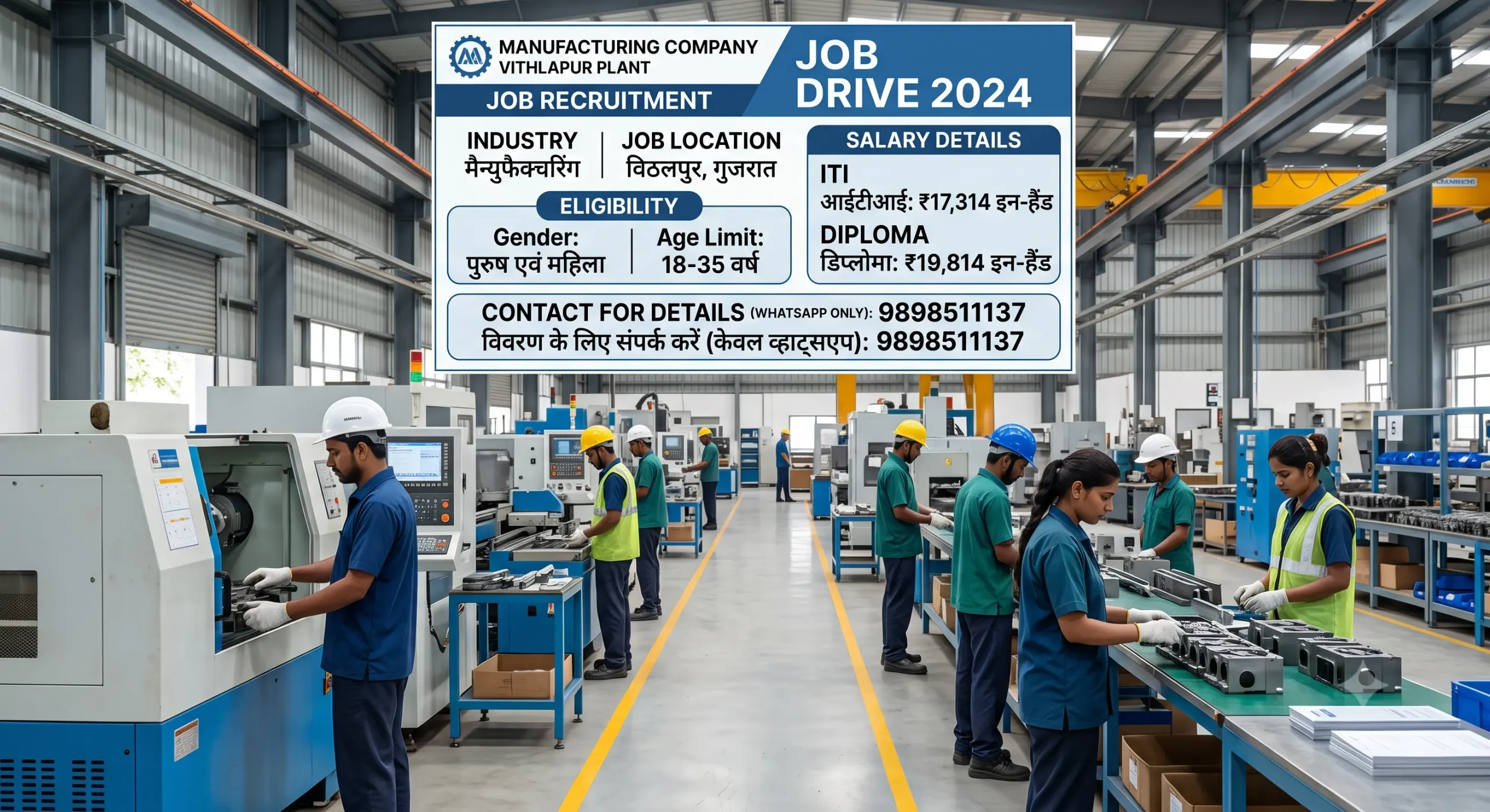 Maintenance Recruitment 2026 | ITI & Diploma Electrician Jobs | Vithlapur Gujarat