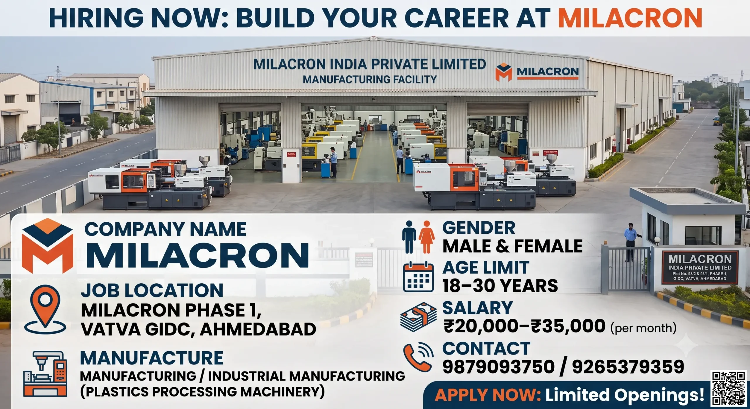 Milacron Recruitment 2026 | Assembly Fitter Jobs in Ahmedabad