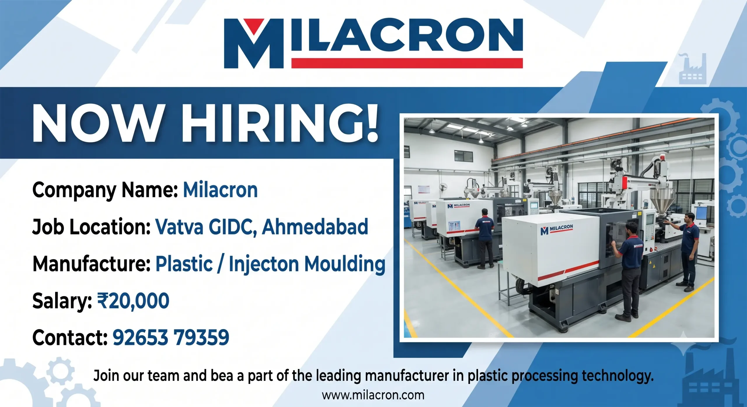 Milacron Recruitment 2026 – Runoff Associate Job | Diploma Plastic Engineering Vacancy