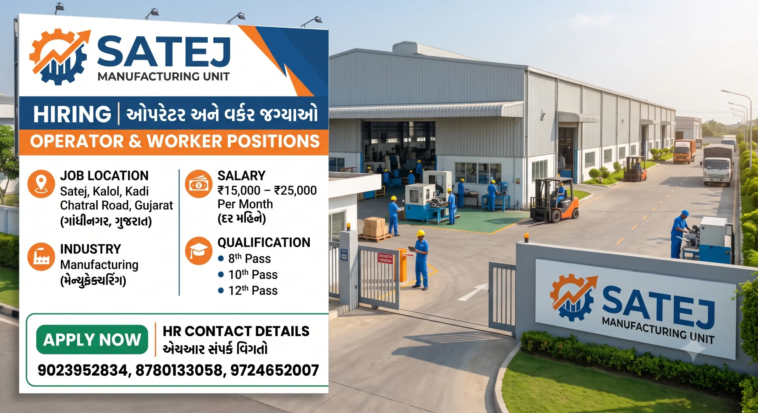 Satej Kalol Recruitment 2026 | 8th & 12th Pass Jobs | Fitter, Welder & Helper Vacancy