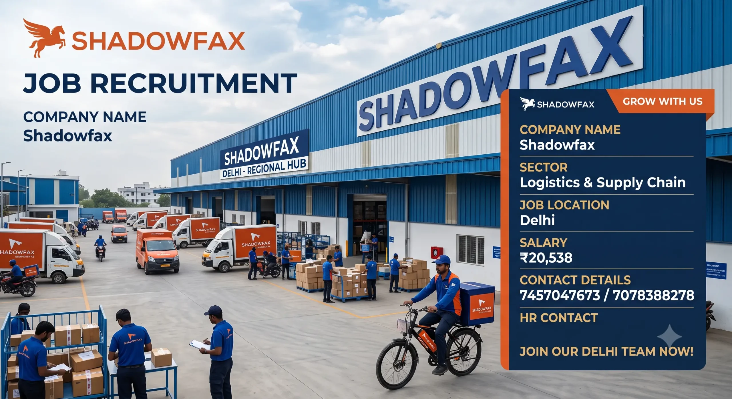 Shadowfax Recruitment 2026 | Delhi Warehouse Jobs | ₹20,538 Salary