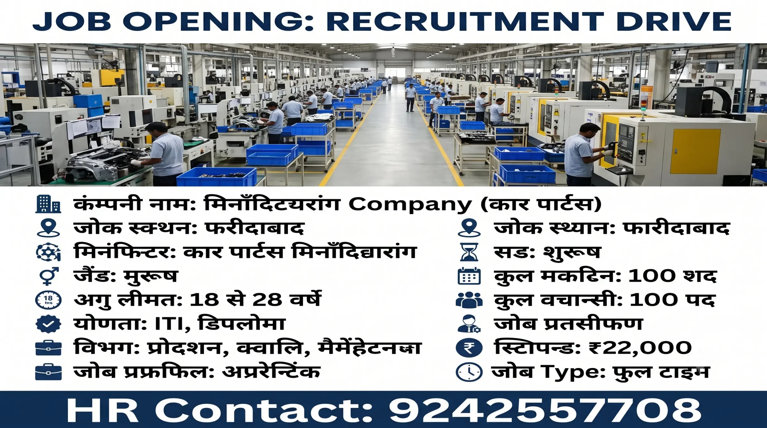Manufacturing Company Recruitment 2026