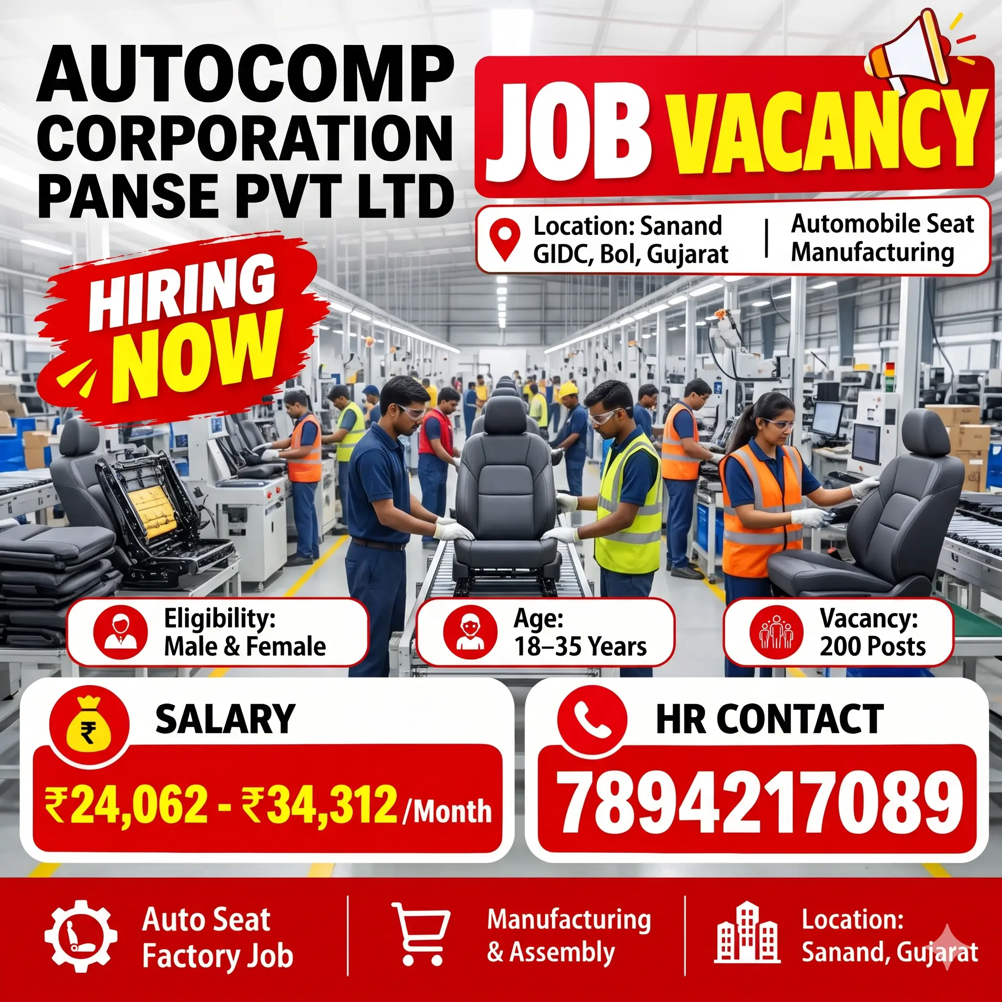 AUTOCOMP CORPORATION PANSE Recruitment 2026 – 200 Apprentice Jobs in Sanand