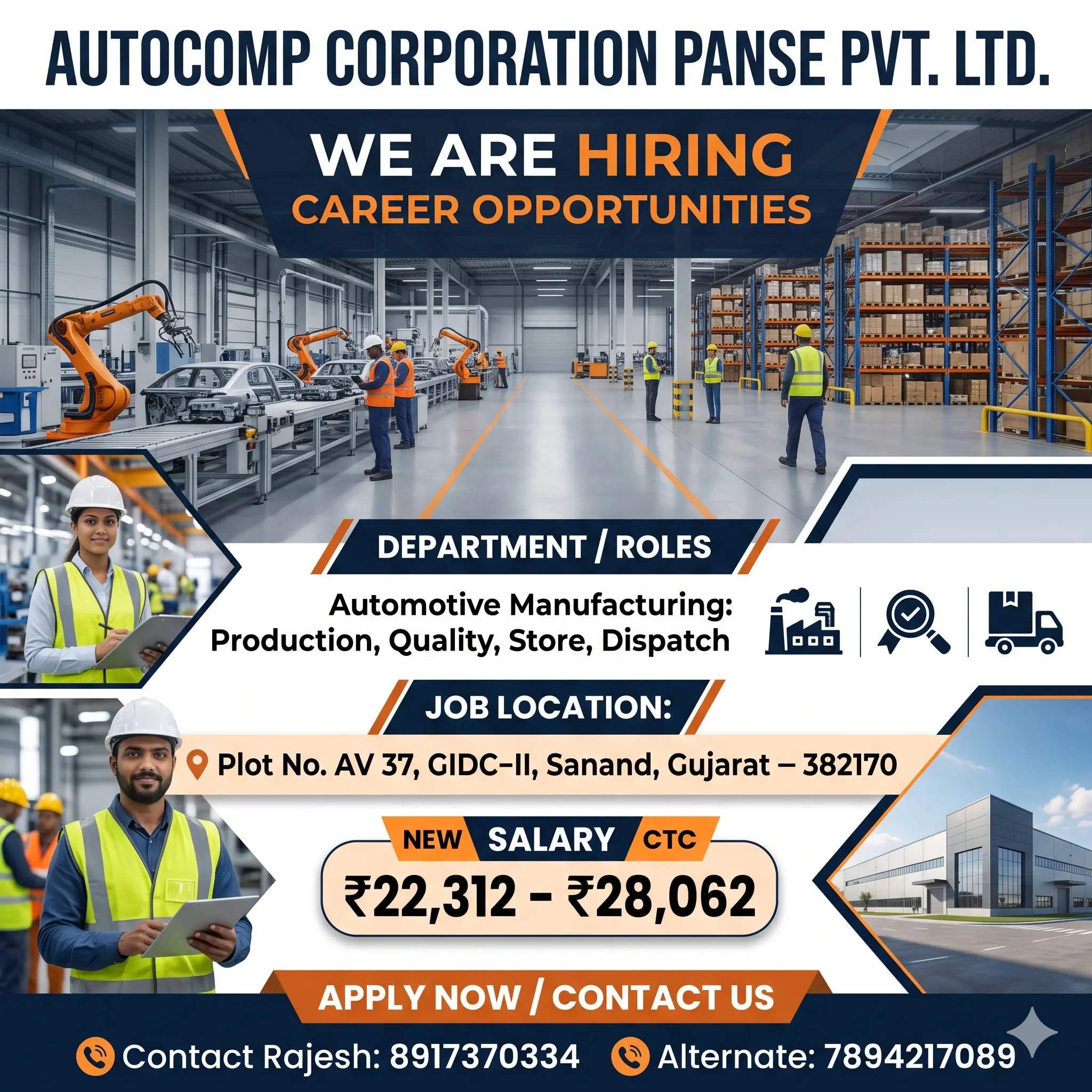 Autocomp Corporation Panse Recruitment 2026 – 50 Posts in Sanand GIDC