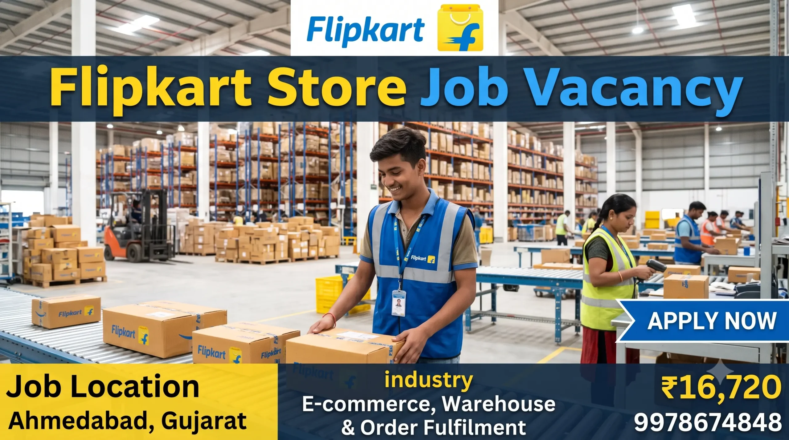 Flipkart Store Job Vacancy Recruitment 2026 – 500 Packing Boy Jobs in Ahmedabad