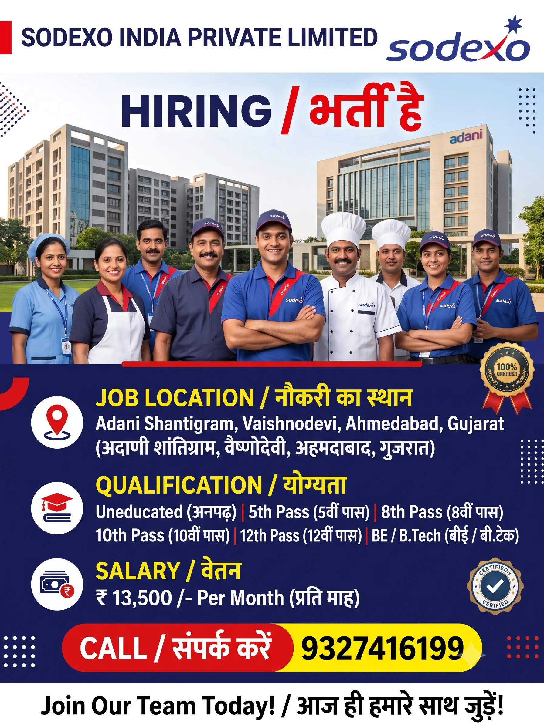 Sodexo India Private Limited Recruitment 2026 – 50 Housekeeping & Facility Jobs in Ahmedabad